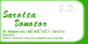 sarolta domotor business card